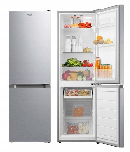 Lodówka Lodówko zamrażarka chłodziarka 152cm 174L Low Frost INOX 39dB na Arena.pl