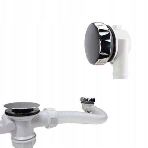 Automatyczny syfon wannowy na pokrętło CHROM czyszczony od góry obrotowy na Arena.pl