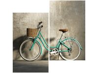 70X50CM OBRAZ ROWER RETRO ZIELONY KLASYK KOSZYKIEM ŚCIAN