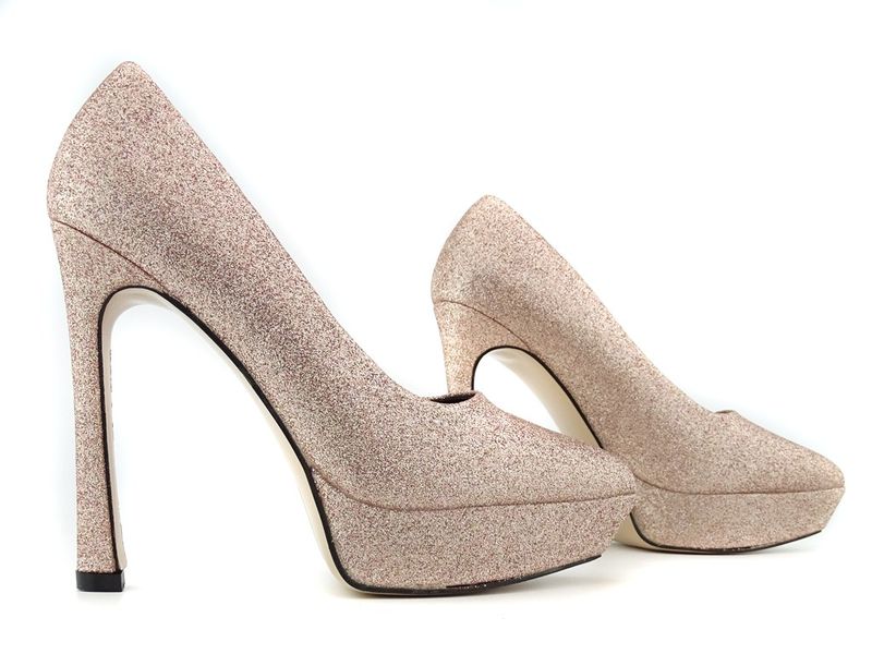 Złote szpilki platformy brokatowe 38 zdjęcie 3