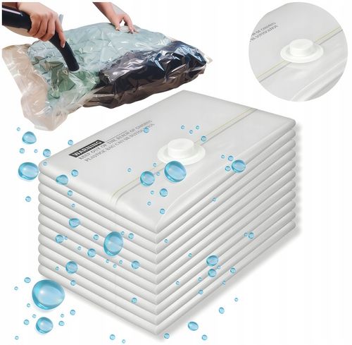 ZESTAW WORKÓW PRÓŻNIOWYCH 10 SZT 50x70 WIELOKROTNEGO UŻYTKU MOCNE SZCZELNE na Arena.pl