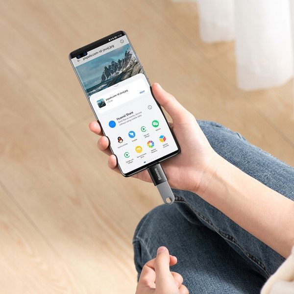 Baseus mini przejściówka, adapter USB-C na USB-A zdjęcie 3