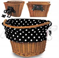 KOSZYK WIKLINOWY NA ROWER ZAKUPY ODPINANY + WKŁAD