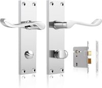 Probrico Klamki do drzwi Zamek wewnętrzny Srebrne 6 par