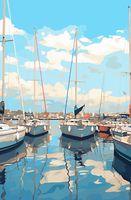 Plakat 53x81cm Kubistyczna Marina