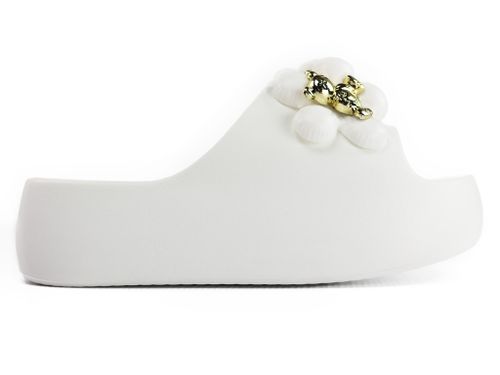 Białe klapki na platformie gumowe lekkie 40-41 na Arena.pl