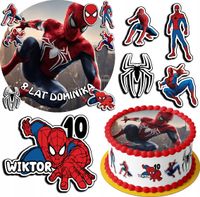 ZESTAW OPŁATEK NA TORT 20CM + 17 POSTACI - SPIDERMAN SPIDEY + IMIĘ 15CM 18