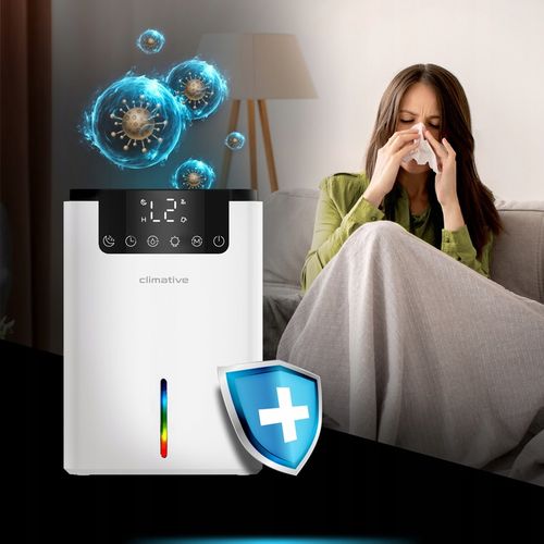 Cichy Pochłaniacz Wilgoci XXL Osuszacz Powietrza LUXE 2000ML LED+UV do domu na Arena.pl