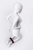 anonymo handcuffs, velour, red, 29 cm