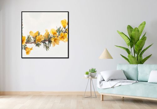 Plakat 100x100cm Żółte Kwiaty na Arena.pl