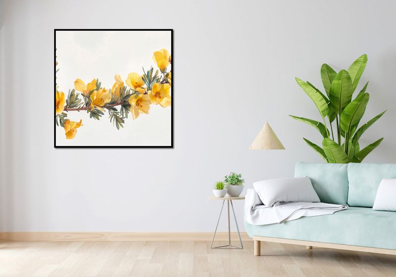Plakat 100x100cm Żółte Kwiaty zdjęcie 4