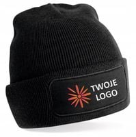 CZAPKA zimowa BEANIE z Twoim LOGO nadrukiem czarna