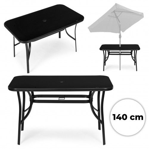 STÓŁ OGRODOWY MULTIGARDEN 140X80 CM STAL HARTOWANE SZKŁO na Arena.pl