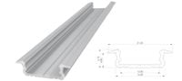 Wpuszczany profil ALU surowy 5x16mm 2010mm GROOVE raw alu
