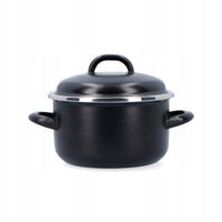 2X GARNEK EMALIOWANY Z POKRYWĄ TRADYCYJNY EMALIA 20CM BELIS LUX INDUKCJA 3,
