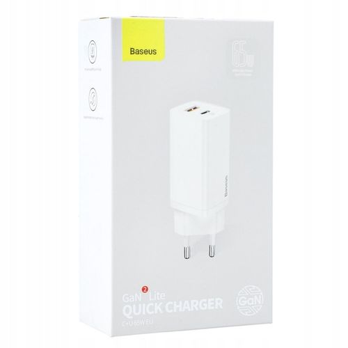 Ładowarka sieciowa Baseus GaN2 USB-A, USB-C PD, QC, zasilacz, kostka 65W na Arena.pl