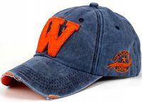 Czapka Bejsbolówka Jeansowa Z Daszkiem Litera W