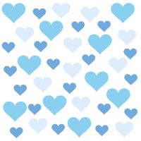 Naklejki Dla Dzieci Niebieskie SERCA Serduszka Boho ZESTAW 60cm x 30cm