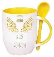 KUBEK Z ŁYŻECZKĄ PREZENT NA DZIEŃ MATKI URODZINY DLA MAMY TEŚCIOWEJ WZORY