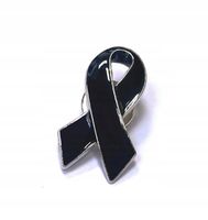 PRZYPINKA, PIN, BROSZKA, BROCHA, PLAKIETKA -SYMBOL ŻAŁOBY - WSTĄŻKA ŻAŁOBNA