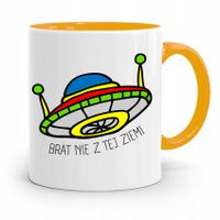 Kubek Żółty Prezent Dla Brata Nie Z Tej Ziemi Z Nadrukiem Ze Zdjęciem