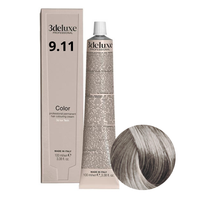 3DELUXE Farba do włosów Bardzo Jasny Intensywny Popielaty Blond 9.11 100ml