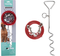 KERBL inka lina stalowa 6 m + wkręt do wkręcania w ziemię smycz psa do 30kg