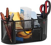 organizer przybornik na biurko metalowy szufladka