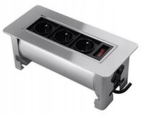 Gniazdo blatowe do biurka wpuszczane obrotowe mediaport 230v SPS-O33S