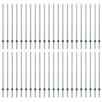 Słupki ogrodzeniowe 44 pcs Zielony 180 cm Stal