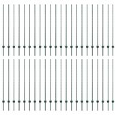 Słupki ogrodzeniowe 44 pcs Zielony 180 cm Stal