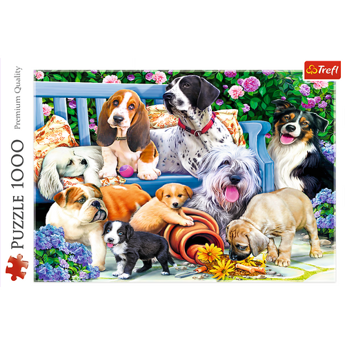 Puzzle Psy w ogrodzie 1000 elementów. na Arena.pl