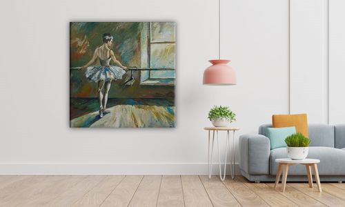 OBRAZ NA PŁÓTNIE 004 Baletnica 60x60cm na Arena.pl
