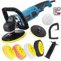 POLERKA SAMOCHODOWA Z REGULACJĄ OBROTÓW SZLIFIERKA ZESTAW GĄBEK MOCNA 2900W