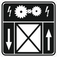 Tabliczka informacyjna Grawer 10x10 piktogram Maszynownia dźwigu