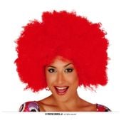 peruka  afro extra czerwona karnawał zabawa bal