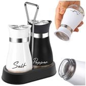 Solniczka i pieprzniczka zestaw ze stojakiem na sól pieprz przyprawnik