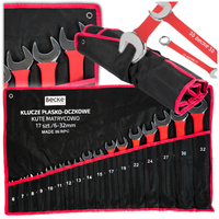 zestaw narzędzi z powłoką antypoślizgową dwustronne płasko-oczkowe 17 sztuk