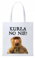 Nosacz Janusz Polak Torba Eco Biała Shopper Z Nadrukiem Ze Zdjęciem