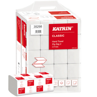 RĘCZNIK PAPIEROWY ZZ KATRIN CLASSIC SKŁADANY 2 WARSTWOWY 4000 LISTKÓW