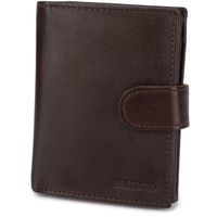 portfel męski skórzany zapinany bellugio - brązowy