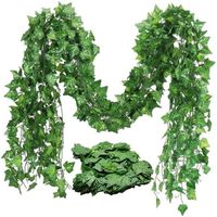 Sztuczny bluszcz girlanda 6 sztuk 12m na balkon taras ścianę liście pnącze