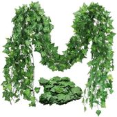 Sztuczny bluszcz girlanda 6 sztuk 12m na balkon taras ścianę liście pnącze