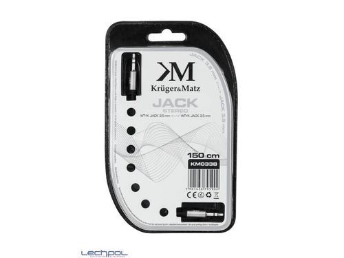 KM0338 Kabel stereo jack 3.5 wtyk - wtyk 1.5m Kru na Arena.pl