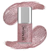SEMILAC LAKIER HYBRYDOWY 3w1 ONE STEP GLOSSY S250 GLITTER PINK 7ml