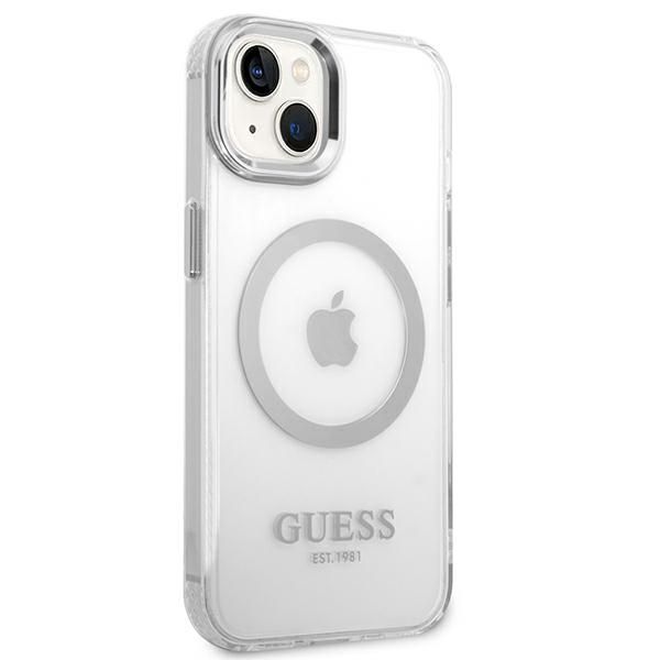 Etui Guess do iPhone 15, iPhone 14, iPhone 13, Srebrny, MagSafe zdjęcie 4