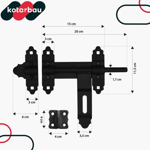 ZASUWA BRAMOWA GARAŻOWA RYGIEL BLOKADA ZAMKNIĘCIE DRZWI BRAMY CZARNA 200 MM na Arena.pl