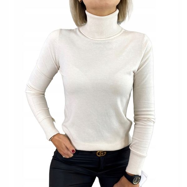 Klasyczny Przyjemny Sweter z Golfem codziennych stylizacji ARIANNA BEŻOWY zdjęcie 1