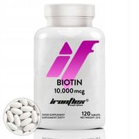IRONFLEX BIOTYNA 10 mg 120t BIOTIN 10000 mcg WITAMINA H B7 WŁOSY PAZNOKCIE