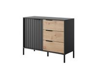 Nowoczesna KOMODA RAW d3s 103 czarny/dąb artisan
